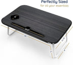 Nestl Reading Pillow with Portable Lap Desk Stand for Laptop 19x11”, Cut Plush Striped Back Pillow, Back Support Pillow, Shredded Memory Foam Bed Rest Pillow with Arms for Kids & Teens, Small - Teal