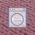 Bigacogo Chunky Knit Throw Blanket for Couch, 40x80 inches, 100% Hand Knitted with Thick Jumbo Chenille Yarn, Cozy Soft Large Rope Knot Cable Crochet Blankets for Sofa Bed Living Room, Burnt Rose