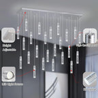 24-Lights Modern Crystal Chandeliers LED Pendant Light for Kitchen Island Dining Room Entrance Foyer Living Room Silver