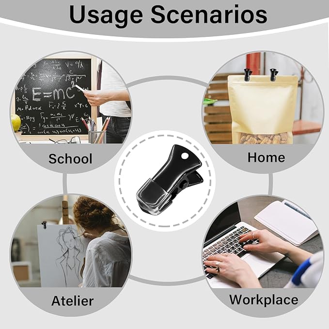 35 Pack Mini Metal Alligator Clips for Crafts Non-Slip Silicone-Coated Retro DIY Badge Small Clips (Glossy Deep Black)