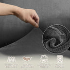 Arfntevss Sectional Recliner Couch Covers Velvet Washable Corner Sectional Sofa Cover for Reclining Couch Stretch Soft Thick L Shape Recliner Slipcover (5 Seat with 2 Console Cover, Charcoal Gray)