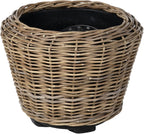 Rattan Kobo Indoor Outdoor Planter Basket with Plastic Pot Large 65 Gallon Soil Capacity