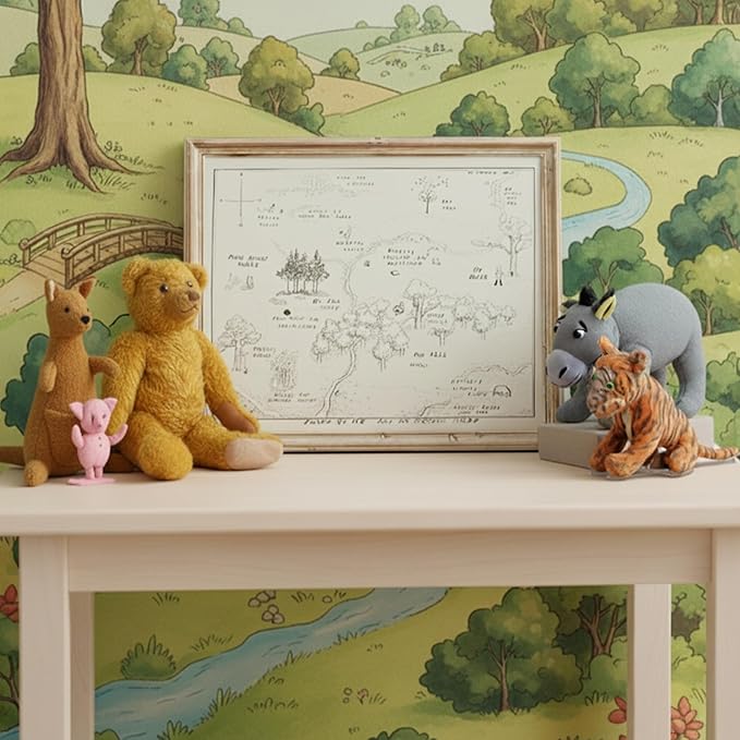 Winnie The Pooh Hundred Acre Wood Map - 8x10 Art Print (Unframed) | Neutral Nursery Decor | Kids Bedroom Wall Decor | A. A. Milne | Boys Room or Girls Room Artwork | Vintage Original Drawing