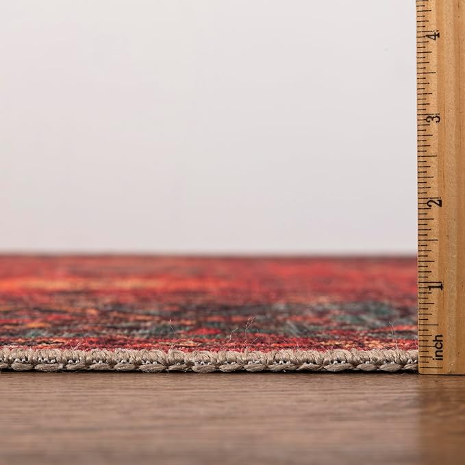 Keen Home Design 6x9 Rug - Machine Washable Area Rug with Non-Slip Backing, Ideal for Living Room, Dining Room, Bedroom - Vintage, Easy Clean, Durable, Low Pile Rug - (6' x 9')