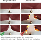 Fcosie Merlot Fireproof Insulation Curtains for Kindergartens, Elderly Homes, Hospitals, Laboratory, Clinic | 80% Light Blocking Polyester Drapes with Antique Bronze Grommets, 66" Wx84 L, 2 Panels