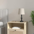 Lamps for Bedroom Set of 2,Touch Bedside Table Lamp with USB C+A Ports,3 Way Dimmable Nightstand Lamps with Round Fabric Linen Lampshade for Living Room Reading Bed Side End Table,Bulbs Included