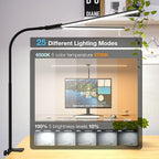 Desk Lamp for Office Home, 31.5" Desktop Lighting Bar with Gooseneck, Clip on Desk Light with Clamp, Bright Dimmable Table Lamp for Study, Work, Computer, Monitor, Reading