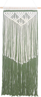 JONKASIPA Macrame Wall Hanging Bohemian Handmade Tassel Wall Art Decorations,Green Fringe Chic Home Decor for Apartment Dorm Living Room Bedroom
