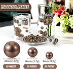 Dark Brown Vase Filler | 150PCS Pearls Bead for Centerpieces Vases | 8/14/20 mm No Hole Beads, Fake Pearls for Wedding Birthday Theme Party Table Centerpieces Decor