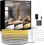 Outdoor Led Strip Lights, IP67 Waterproof Tunable Warm White Lights 3000K-6500K 26FT, RF Remote Control with 24V DC Dimmable Neon Rope Lights for Kitchen Bedroom Indoor Outdoor Decoration