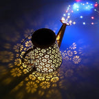 2 Pack Solar Watering Can Lights with Shepherd Hook, 8 Multi-Color Changing Modes, IP65 Waterproof, 60pcs String Lights for Outdoor Garden Pathway Lawn Patio Deck Walkway Courtyard