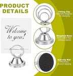 PATIKIL 12 Pack 1.57 Inch Table Number Holders, Weighted Base Place Card Holders Picture Stand Photo Sign Clips for Wedding Reception Restaurants, Silver