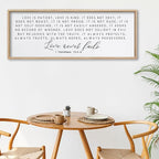 ZZJJHYWGQ Love is Patient Love is Kind Wall Decor 40"X15" Corinthians 13 Large Bible Verse Quote Sign for Above Bed Hanging Wood Framed Wall Art (Wood