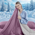 Cooling Comforter King Size, Double-Sided Cooling Blanket for Hot Sleepers & Night Sweats, Arc-Chill Q-Max > 0.4 Breathable Ice Blanket, Lightweight Cold Comforter (108''x90'', Muted Pink)