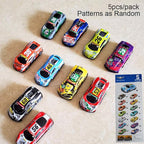 Pull Back Racing Cars Die cast Race Car Vehicles,3 Inch Metal Friction Powered Car Toys for Toddlers, Set of 5 (Racing Cars)