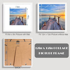 12x12 White Picture Frame set of 3, Made of Real Glass and Wooden Square Photo frame - Displays Picture 8x8 With Mat or 12 x 12 Without Mat, Desktop & Wall Collage Photo Frame