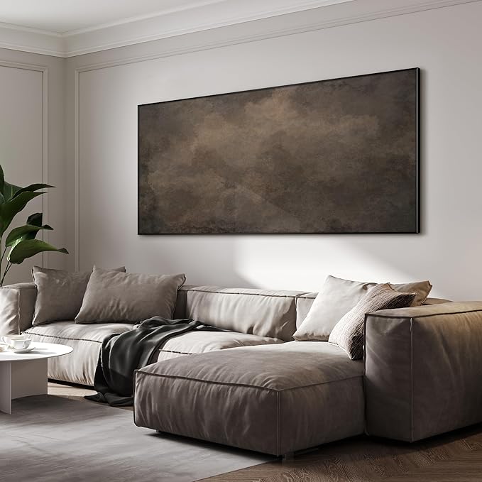 SIGNWIN 36"x72" Extra Large Framed Wall Art Neutral Cloudy Abstract Illustration, Soft Atmospheric Design for Home Living Room Bedroom Decor (Frame Assembly Required)