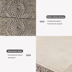 HOMPUS 2-Drawer Farmhouse Nightstand, Fully Assembled Boho Night Stand, Vintage Accent End Table Bedside Table, Small Nightstand Organizer for Bedroom, Laundry, Distress White