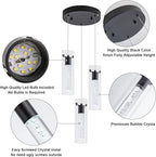 Kitchen Lighting Pendant, Modern Pendant Light with Black Finish, Pendant Lights for Kitchen Island Restaurant, Dining Room(3 Light)