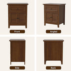 Harvin Nightstand, Solid Wood End Table with Drawer & Door, Timeless Classic Large Side Table for Bedroom, Living Room or Home Offices