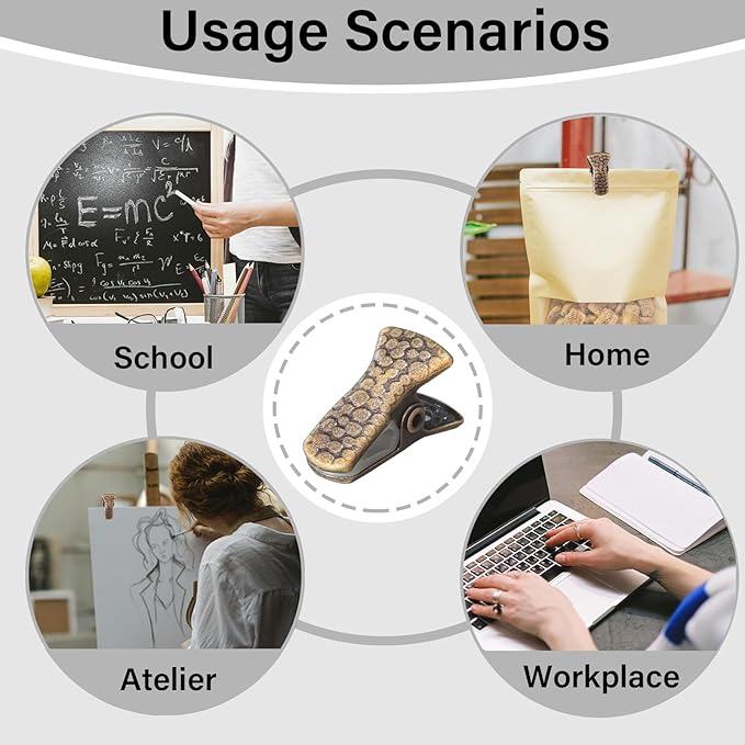 35 Pack Mini Metal Alligator Clips for Crafts Non-Slip Silicone-Coated Retro DIY Badge Small Spring Clips (Bronze)