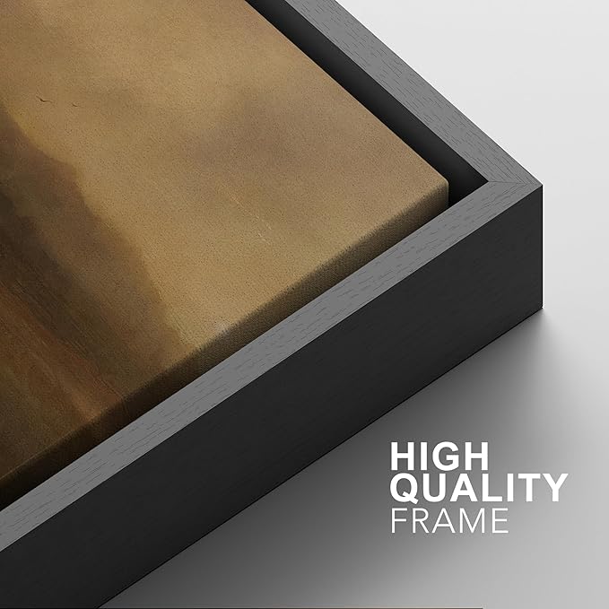 SIGNFORD Framed Canvas Print Wall Art Set Serene Misty Mountains Illustrations Modern Art Decorative for Living Room, Bedroom, Office - 24"x36"x2 Black