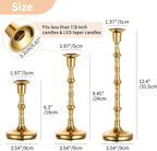 Nuptio Gold Candle Holders for Candlestick: Set of 6 Tall Taper Candle Stick Holders for Fall Thanksgiving Christmas Living Room Fireplace Dinner Table Cafe Table Decor