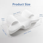 AM AEROMAX 8-Inch Wide Head Support Memory Foam Back Sleep Training Pillow - Keep Head Straight for Wrinkle Prevention, Anti-Wrinkle & Anti-Aging Beauty Pillow