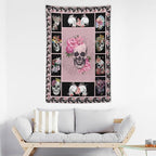 yowecso Sugar Skull Tapestry Horror Skeleton Tapestry Wall Hanging for Bedroom Rose Skull Tapestries Aesthetic Wall Decor for Home Dorm Living Room 40"x60"