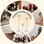 Candlestick Holders, Crystal 2 in 1 Taper and Pillar Candle Holders, Set of 3 Clear Glass Candle Holder, Decorative Candle Holder Candelabra for Home Decor, Wedding, Party, Anniversary