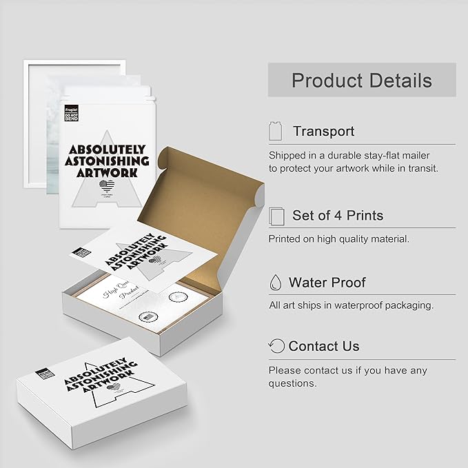 SIGNWIN Framed White Nautical Ocean Sea Beach Grass Seagull Wall Art, Set of 4 Landscape Colorful Wall Decor Prints, Nature Wilderness Wall Décor for Living Room, Bedroom - 12"x16" White