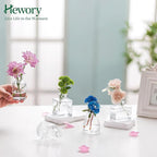 Small Glass Bud Vases for Centerpieces - Hewory 20pcs Clear Sturdy Cute Flower Vases Bulk, Mini Bottle Vase for Wedding Home Decor Birthday Party Events Mother's Day Bridal Shower Gifts Table Decor