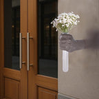 Wall Sculptures, Hand Vases Home Decor, Wall Mount Art Sculpture, Unique Wall Art Statue, Funky Flower Vase Decorations, Modern Eclectic Hanging Decor,Glass Test Tube Vase (Beige)