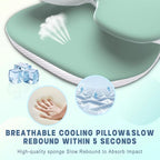 Cervical Pillow for Neck and Shoulder Pain Relief, Ergonomic Neck Pillow for Sleeping, Contour Memory Foam Cervical Pillow, Neck Pillow for Side Back Stomach Sleepers with Ice Silk Fabric (Green)