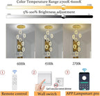 Gold 8 Rings Crystal Chandelier for Foyer Stairwell High Ceiling Chandelier Dimmable Oval Crystal Ring Pendant Light