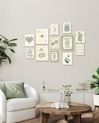 KBKBART Green Lucky Poster Set of 12, Retro Sage Green Playing Card Wall Art, Trendy Green Wall Art Aesthetic Pictures, Poker Room Decor, Funky Ace Card Prints Queen of Hearts Decor, Lucky You Poster for Bedroom Dorm Decor - UNFRAMED