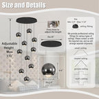 10-Light LED Staircase Black Chandelier Crystal Ceiling Lights Large Chandeliers for High Ceilings, Entryway Modern Lighting Fixture Villas and Stairs