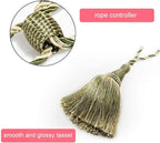 Fenghuangwu Curtain Tiebacks Handmade Elegant Curtain Tie Backs Holdbacks with Tassel for Home Office Decor 2 Pack - Green