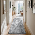 Soft Runner Rugs for Bedroom, Mottling Grey 2x8 Runners for Hallways Fluffy Rug Area Rug, Bedside Rug for Living Room Bedroom Kids Room Home Decor