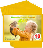 Yellow Magnetic Picture Frame 4X6 for Refrigerator 10 Pack,Photo Magnets Sleeves