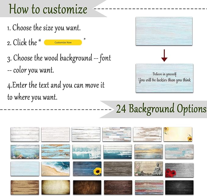 CHAOSETKEN Custom Text Sign Wall Art Personalized Family Quote Wall Decor Family Sign Canvas Prints Customized Wood Text Quote Pictures Rustic Farmhouse Decor Framed (32L x 16W)