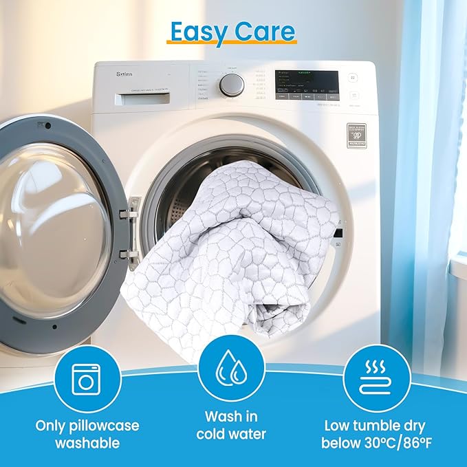 QUTOOL Luxury Cooling Body Pillows for Adults, Adjustable Loft Shredded Memory Foam Full Body Pillow, Long Pillow for Bed with Removable Double-Sided Soft & Cool Cover, White (18"x51")