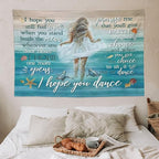 Coastal Beach Tapestry I Hope You Dance Tapestry Wall Hanging for Bedroom Sea Turtle Tapestries Aesthetic Wall Decor for Home Dorm Living Room 40"x60"