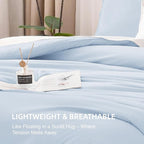 Litanika Comforters Light Blue Twin/Twin XL Size, 2 Pieces Lightweight Solid Bedding Comforter Set, All Season Fluffy Bed Set (66x90In Comforter & 1 Pillowcase)