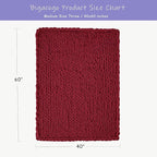 Bigacogo Chunky Knit Throw Blanket for Couch, 40x60 inches, 100% Hand Knitted with Thick Jumbo Chenille Yarn, Cozy Soft Large Rope Knot Cable Crochet Blankets for Sofa Bed Living Room, Red