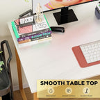 PayLessHere | 47 Inch Computer Desk | White Gold | Office Desk with Metal Frame, Adjustable Feet | Water-Resistant, Scratchproof Surface | Sturdy Writing Table for Home Office or Study | Pack of 1