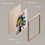 SIGNWIN Framed Vintage Retro Antique Basquiat Dinosaur Print Wall Art, Set of 4 Illustration Wall Decor Prints, Multicolor Contemporary Wall Décor for Living Room, Bedroom - 11"x14" Natural