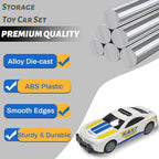 KIDAMI 8 Pack Die Cast Metal Toy Cars, 1:64 Scale Model Race Cars with Storage Case, Pull Back Vehicles Set for Kids Toddlers Adults Gift