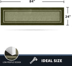 PURRUGS Dirt Trapping Door Mat 24" x 84", Non-Slip/Skid Machine Washable Entryway Rug, Shoes Scraper, Area Rug, Super Absorbent Welcome Mat for Muddy Wet Shoes and Paws, Budding Green & Sage Green