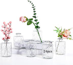 Honeydak Set of 24 Plastic Bud Vases, Vintage Decorative Mini Flower Vases Bulk for Table Centerpieces, Wedding Reception, Home Decor, Housewarming Gifts(Geo-Diamond)